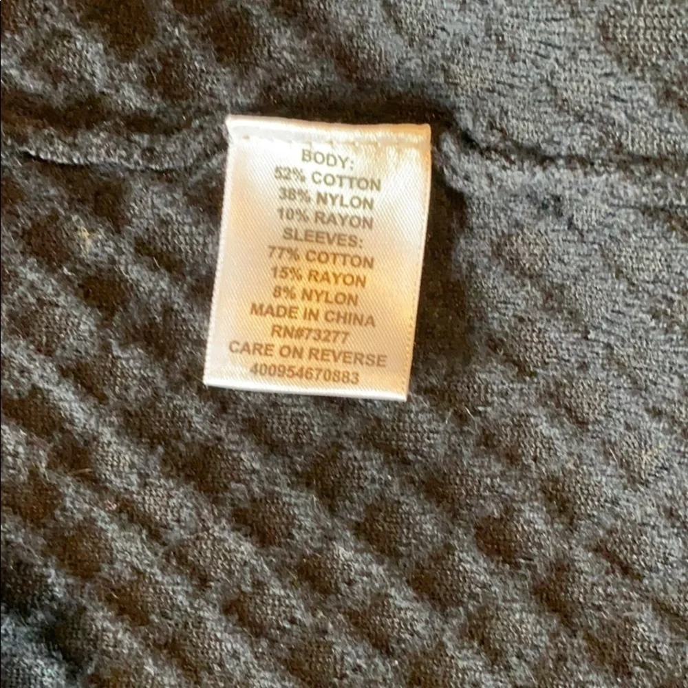 Elle Quilted Moto Textured Cardi Sweater EUC